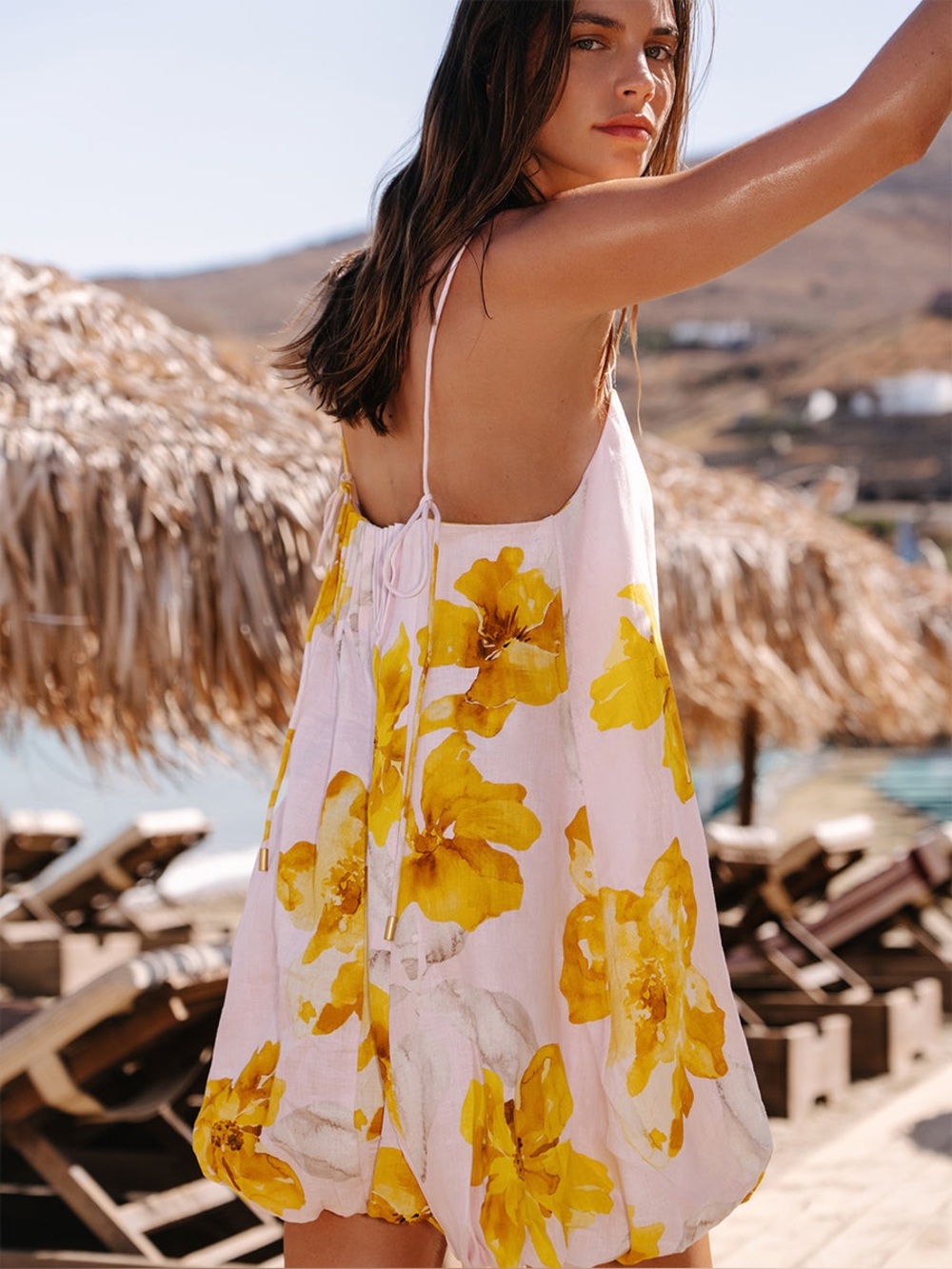 Kivari Francine Bubble Mini Dress in Pink Yellow Size 4 NWT